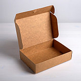Коробка складная крафтовая Gift box, 21 × 15 × 5 см, фото 2