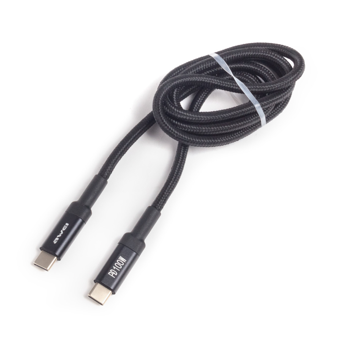 Интерфейсный кабель Awei Type-C to Type-C CL-117T 100W 5A 1m Чёрный - фото 2 - id-p98187345