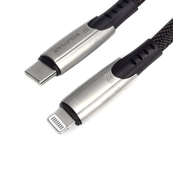 Интерфейсный кабель Awei Type-C to Lightning CL-119L 20W 9V 2.4A 1m Чёрный, фото 2