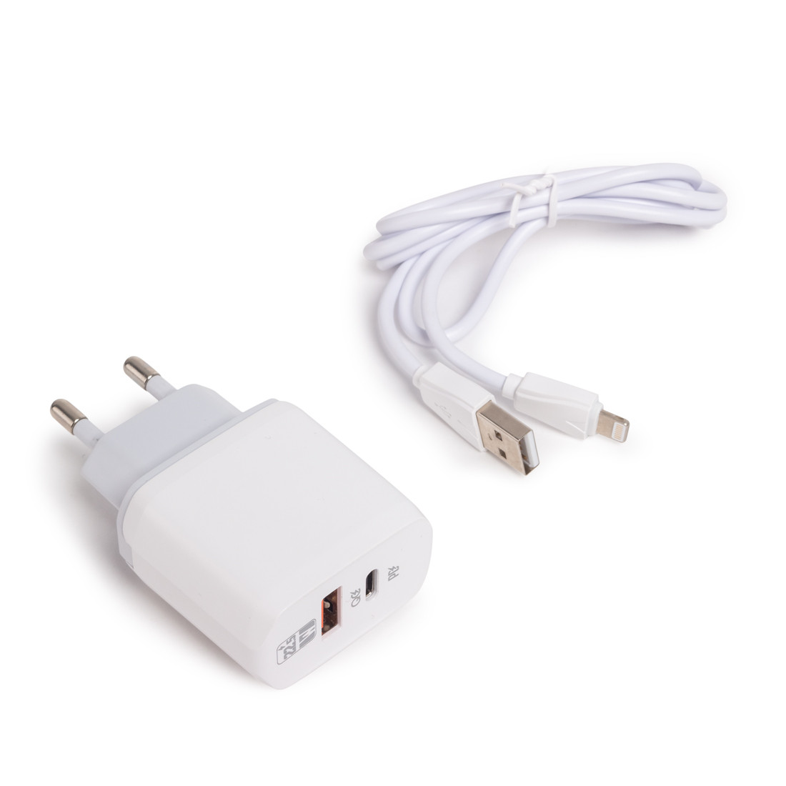 Универсальное зарядное устройство LDNIO A2421C 22.5W USB/USB Lightning, Белый - фото 2 - id-p98187362