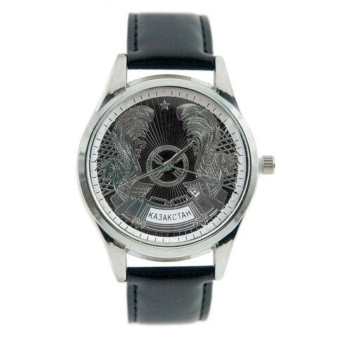 Часы мужские кварцевые «Kazakhstan Collection» с изображением герба (Черный) - фото 1 - id-p44857631