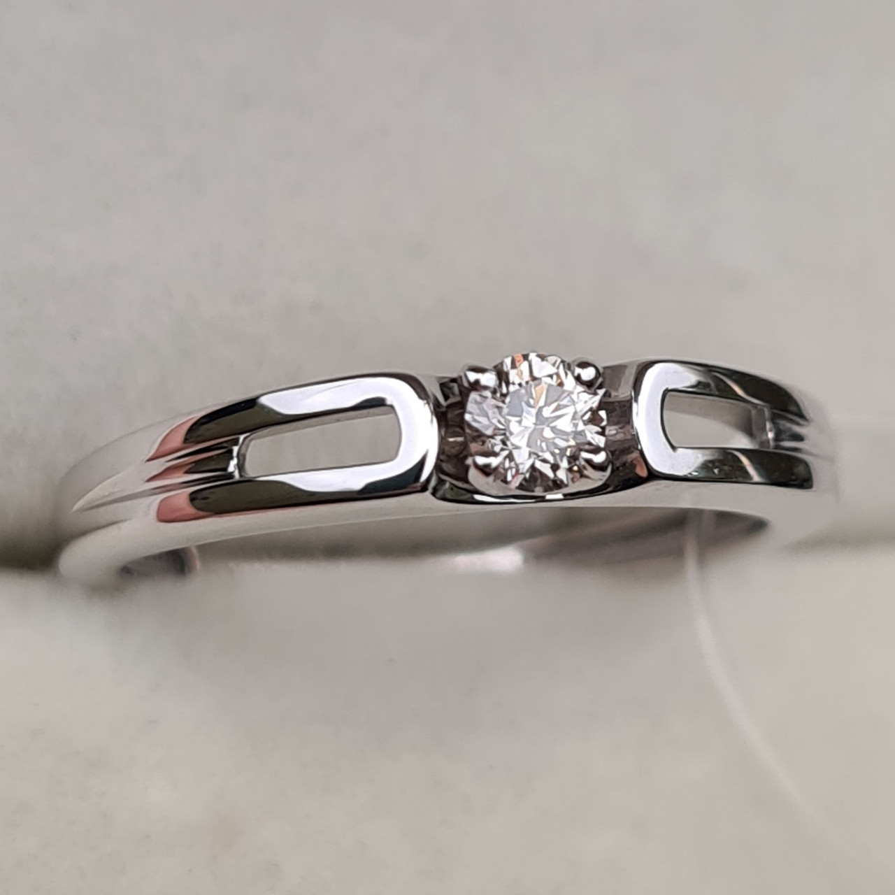 Золотое кольцо с бриллиантами 0.11Сt VS2/H, EX - Cut