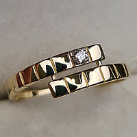 Золотое кольцо с бриллиантами 0.05Сt SI1/H, VG - Cut, фото 1