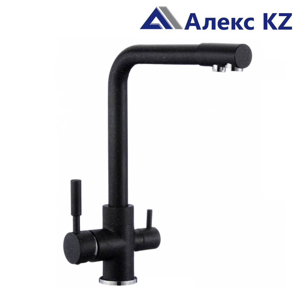 Смеситель ZEGOR SAF18-A092KB одноручный для кухни с подкл. к фильтру питьевой воды,гайка,чёрный, фото 1