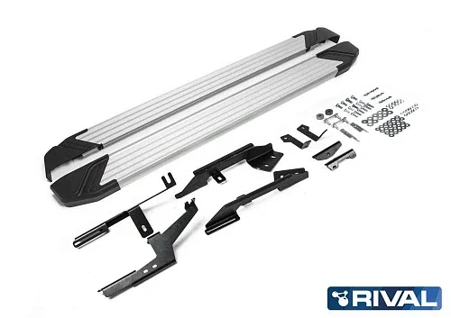 Порог-площадка "Silver"+ комплект крепежа, Renault Duster 2011-2020, 2020-Н.В., фото 2