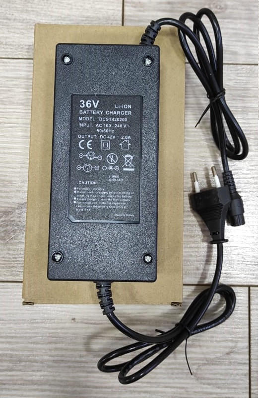 Зарядное устройство для электросамоката 36V (42V, 2A), Kugoo M3, GX16 3-контактный - фото 1 - id-p98196120
