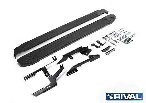 Порог-площадка "Black"+ комплект крепежа, Nissan Terrano 2014-Н.В.