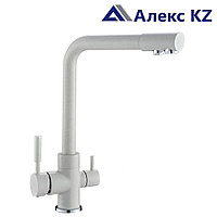 Смеситель ZEGOR SAF18-A092KW одноручный для кухни с подкл. к фильтру питьевой воды,гайка,белый, фото 1