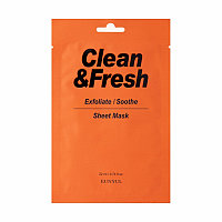 Eunyul Clean&Fresh Тканевая маска для лица отшелушивающая Exfoliate/Soothe Sheet Mask / 20 мл.