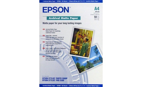 Epson C13S041342 Бумага матовая для струйной печати A4 Archival Matte Paper A4, 50 листов, 189g/m2