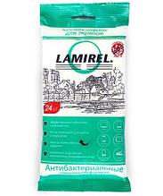 Антибактериальные чистящие салфетки Lamirel для экранов всех типов  24 шт  еврослот  мягкая упаковка