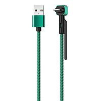 Кабель OLMIO STAND  USB 2.0 - lightning  1.2м  2.1A  зеленый