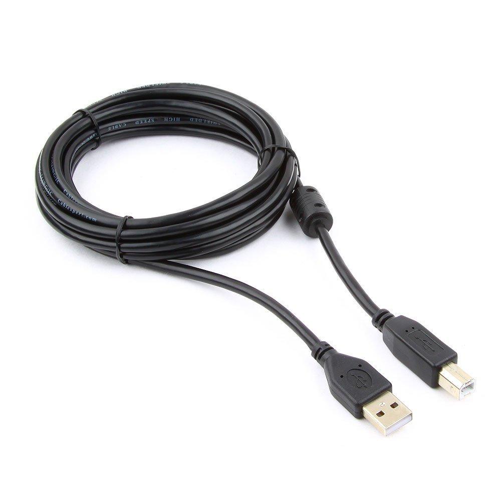 Кабель USB 2.0 Pro Cablexpert CCF-USB2-AMBM-10 AM/BM 3м экран феррит.кольцо черный пакет - фото 1 - id-p98201449