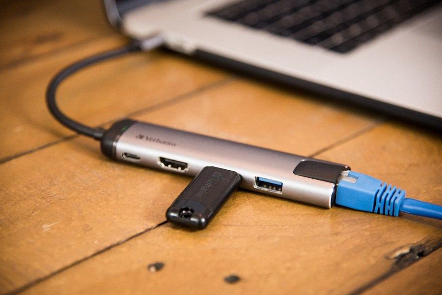 Разветвитель Verbatim HUB Usb-C 3.1 серый