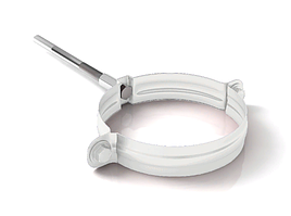 Крепеж трубы с саморезом L120 мм Ø100 мм усиленный 1,00 RAL 9003 Белый