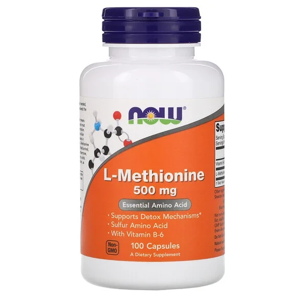 NOW Foods, L-метионин, 500 мг, 100 капсул - фото 1 - id-p98205911