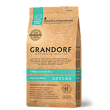 586018 GRANDORF 4 Meat Adult, Грандорф сухой корм для собак всех пород, мясное ассорти с рисом, уп.1 кг.