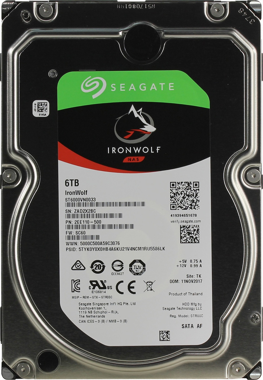 Жесткий диск HDD 6Tb Seagate IronWolf ST6000VN001