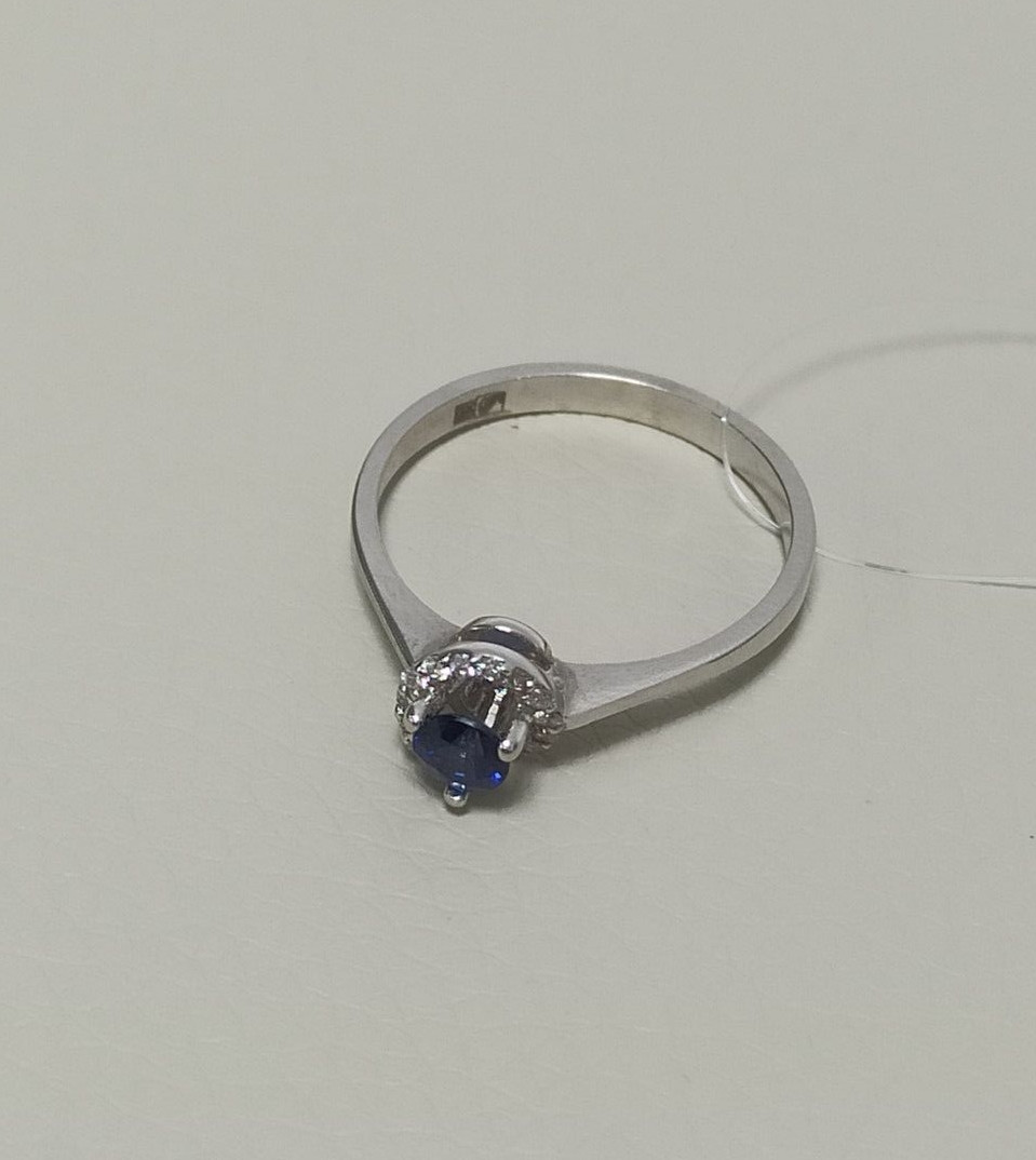 Кольцо с бриллиантами и сапфиром / 17 - 17,5 размер ( Шоурум ) - фото 3 - id-p92301515