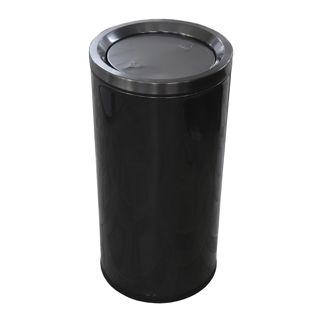 Ведро мусорное с плавающей крышкой 50 л. хром Темно-серый  (диаметр 37 см)