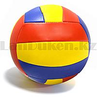 Мяч волейбольный окружность 65 см желтый синий красный