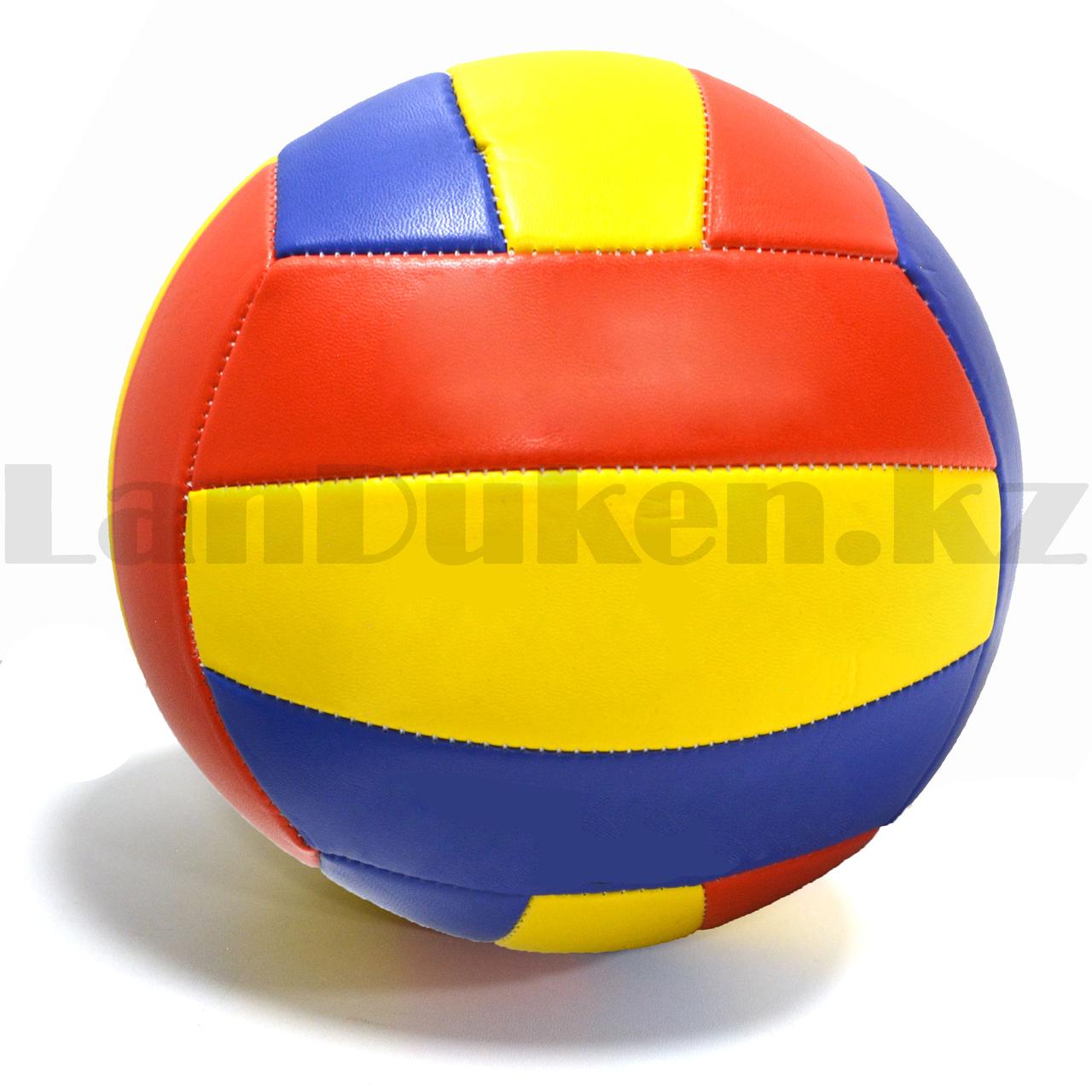Мяч волейбольный окружность 65 см желтый синий красный - фото 1 - id-p98216427