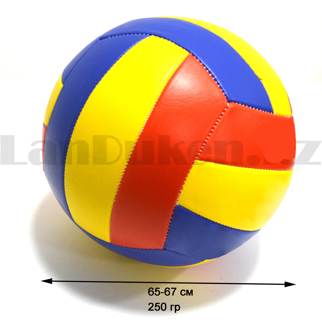 Мяч волейбольный окружность 65 см желтый синий красный - фото 2 - id-p98216427