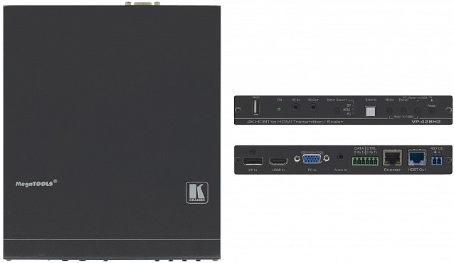 KRAMER VP-428H2 Масштабатор HDMI, DP и VGA в HDBaseT, передатчик RS-232, ИК и Ethernet - фото 1 - id-p98216475