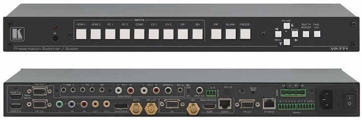 KRAMER VP-771 Масштабатор HDMI, SDI / HD-SDI 3G, VGA, CV или YUV в VGA / YUV / HDMI / HD-SDI 3G - фото 1 - id-p98216482