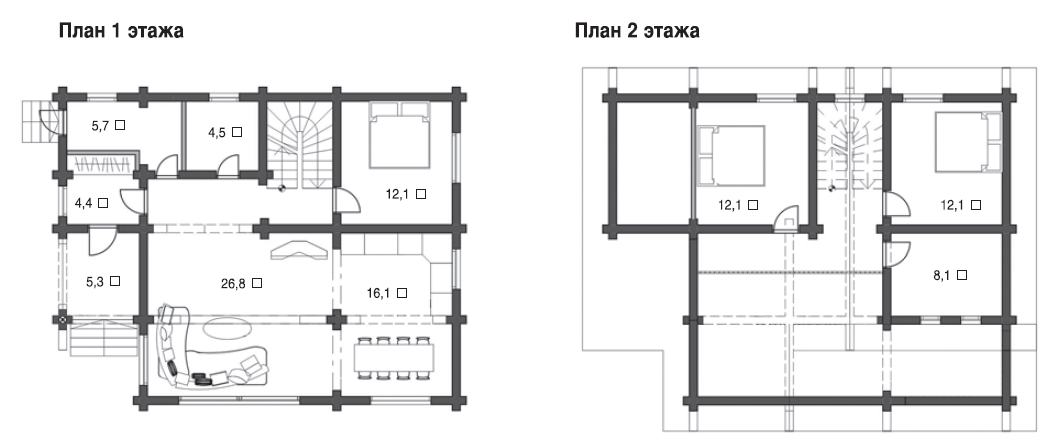 Дом из сруба (оцилиндрованного бревна). Проект Сруба - 016 - фото 3 - id-p98216750