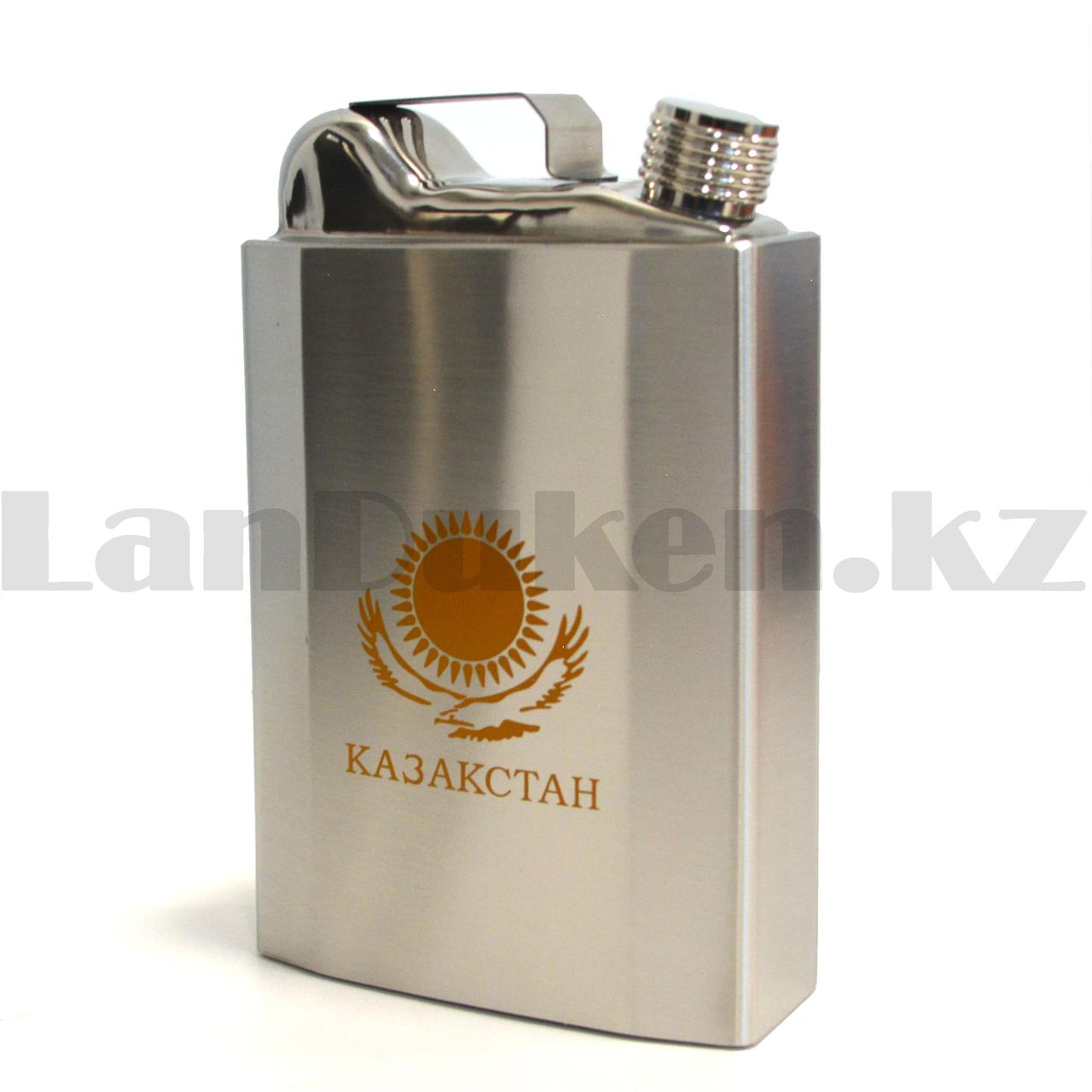 Фляга сувенирная "Казахстан" в форме канистры стальная нержавеющая сталь Hip Flask YH 26 Oz 760 мл - фото 2 - id-p98216757