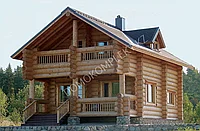 Сруб дома (оцилиндрованного бревна диаметром от 180 до 300 мм). Проект Сруба - 026