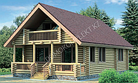 Сруб дома (оцилиндрованного бревна диаметром от 180 до 300 мм). Проект Сруба - 027