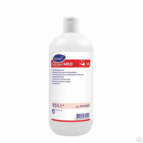 Дезинфецирующее средство для рук на спиртовой основе (гель) Softcare Med H5 ( 0,5L), фото 2