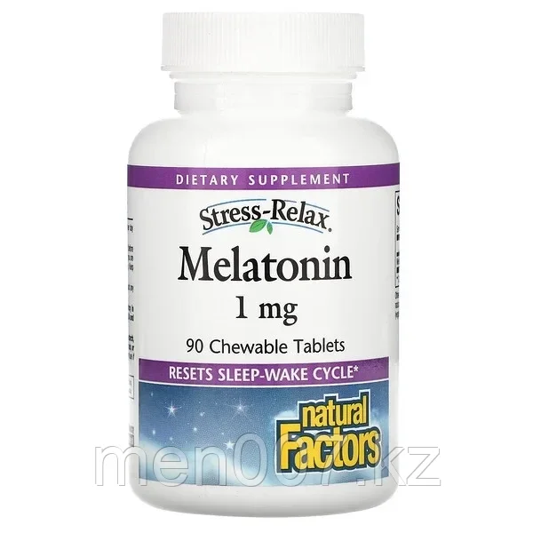 БАД Мелатонин 1 мг (Stress-Relax) (90 таблеток) Natural Factors - фото 1 - id-p98256009