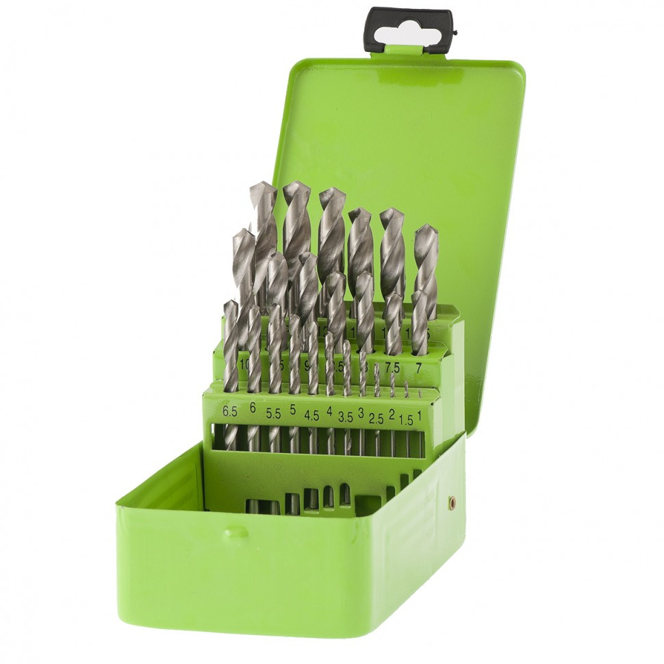 Набор сверл по металлу, 1-13 мм, 25 шт, HSS, в металлической коробке Сибртех, фото 1