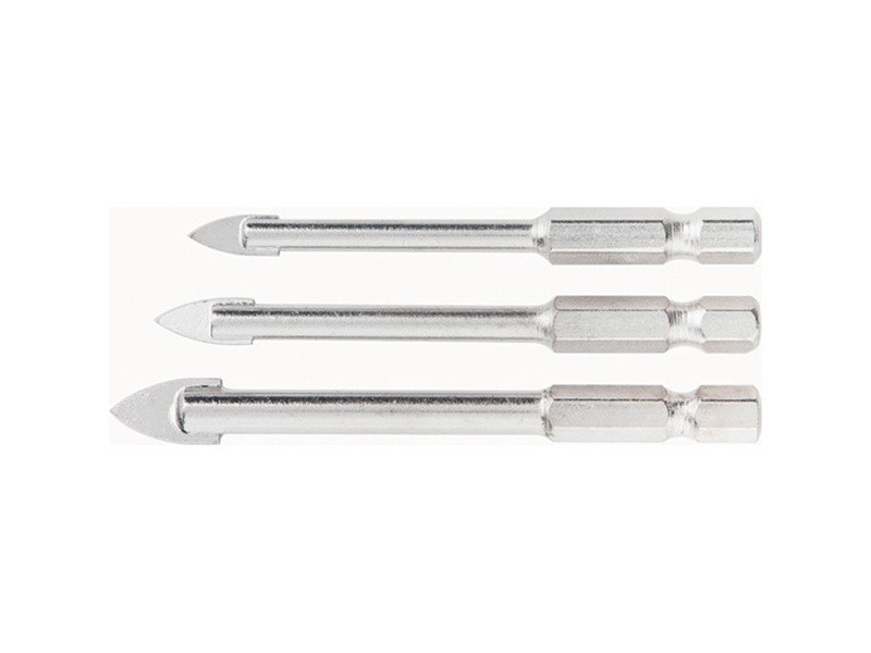 Набор сверл по керамической плитке, 5-6-8 мм, шестигранный хвостовик Matrix, фото 1