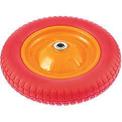 Колесо для тачки, полиуретановое 3.00-8, длина оси 90 мм, подшипник 16 мм PalisaD