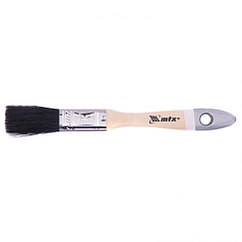 Кисть плоская, натуральная черная щетина, деревянная ручка 3/4" MTX