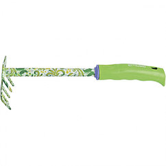 Грабли 5 - зубые, 85 х 310 мм, стальные, пластиковая рукоятка, Flower Green, Palisad