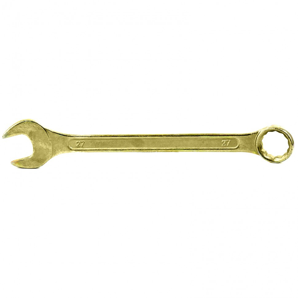 Ключ комбинированный, 27 мм, желтый цинк Сибртех - фото 1 - id-p98259102