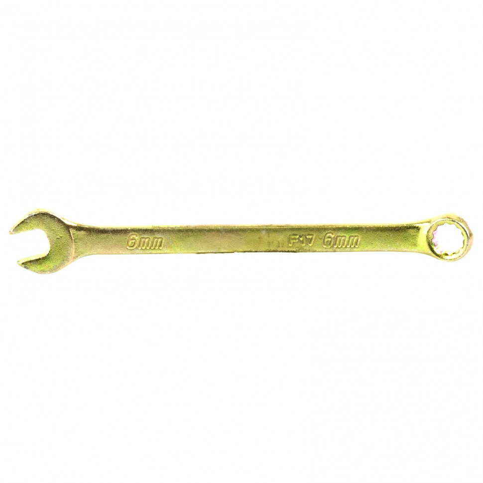 Ключ комбинированный, 6 мм, желтый цинк Сибртех - фото 1 - id-p98259106