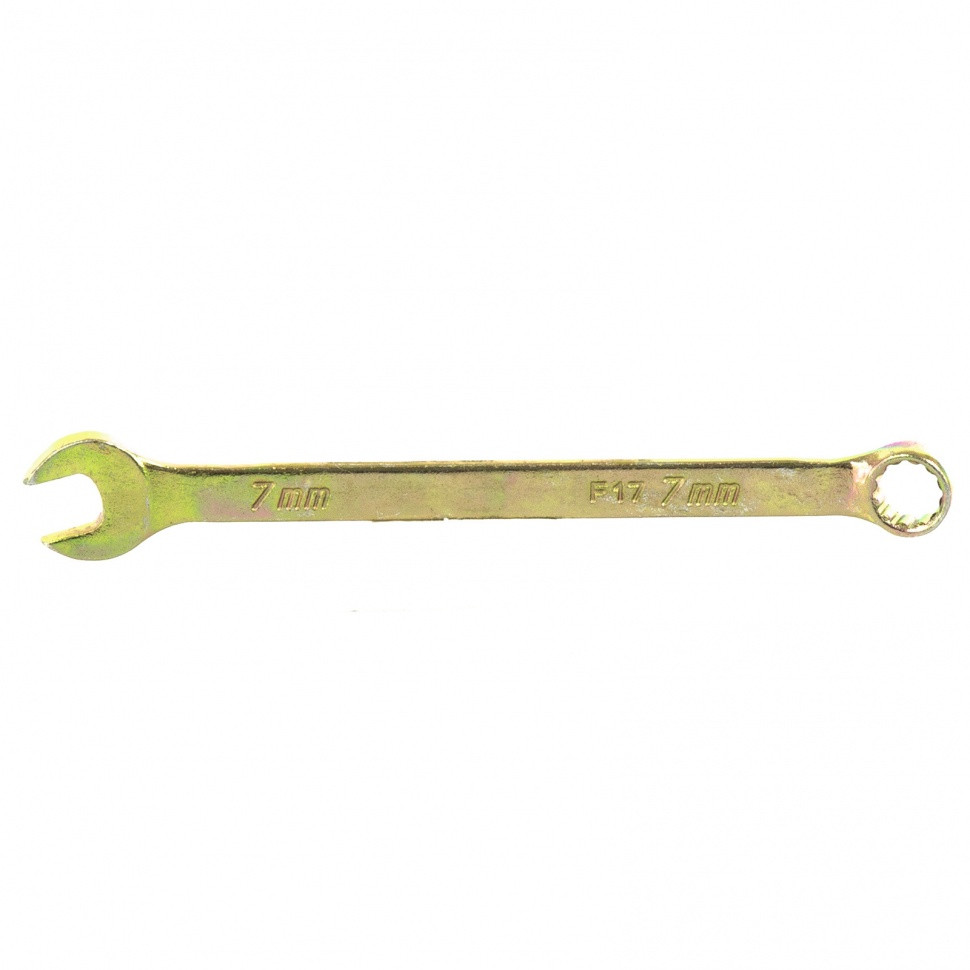 Ключ комбинированный, 7 мм, желтый цинк Сибртех - фото 1 - id-p98259107