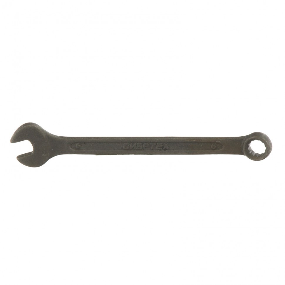 Ключ комбинированный, 6 мм, CrV, фосфатированный, ГОСТ 16983 Сибртех - фото 1 - id-p98259111