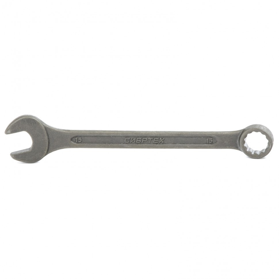 Ключ комбинированный, 15 мм, CrV, фосфатированный, ГОСТ 16983 Сибртех - фото 1 - id-p98259120