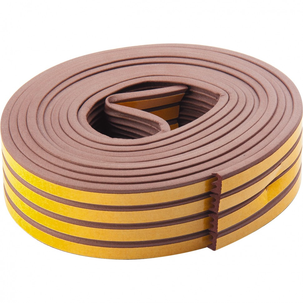 Уплотнитель, 6 м, профиль "E", коричневый Сибртех, фото 1
