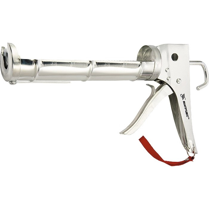 Пистолет для герметика, 310 мл, "полуоткрытый", хромированный, зубчатый шток 7 мм Matrix - фото 1 - id-p98271094