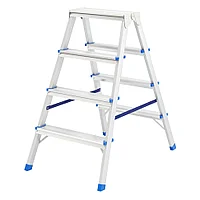 Стремянка алюминиевая 4 ступени двусторонняя, Россия, Сибртех