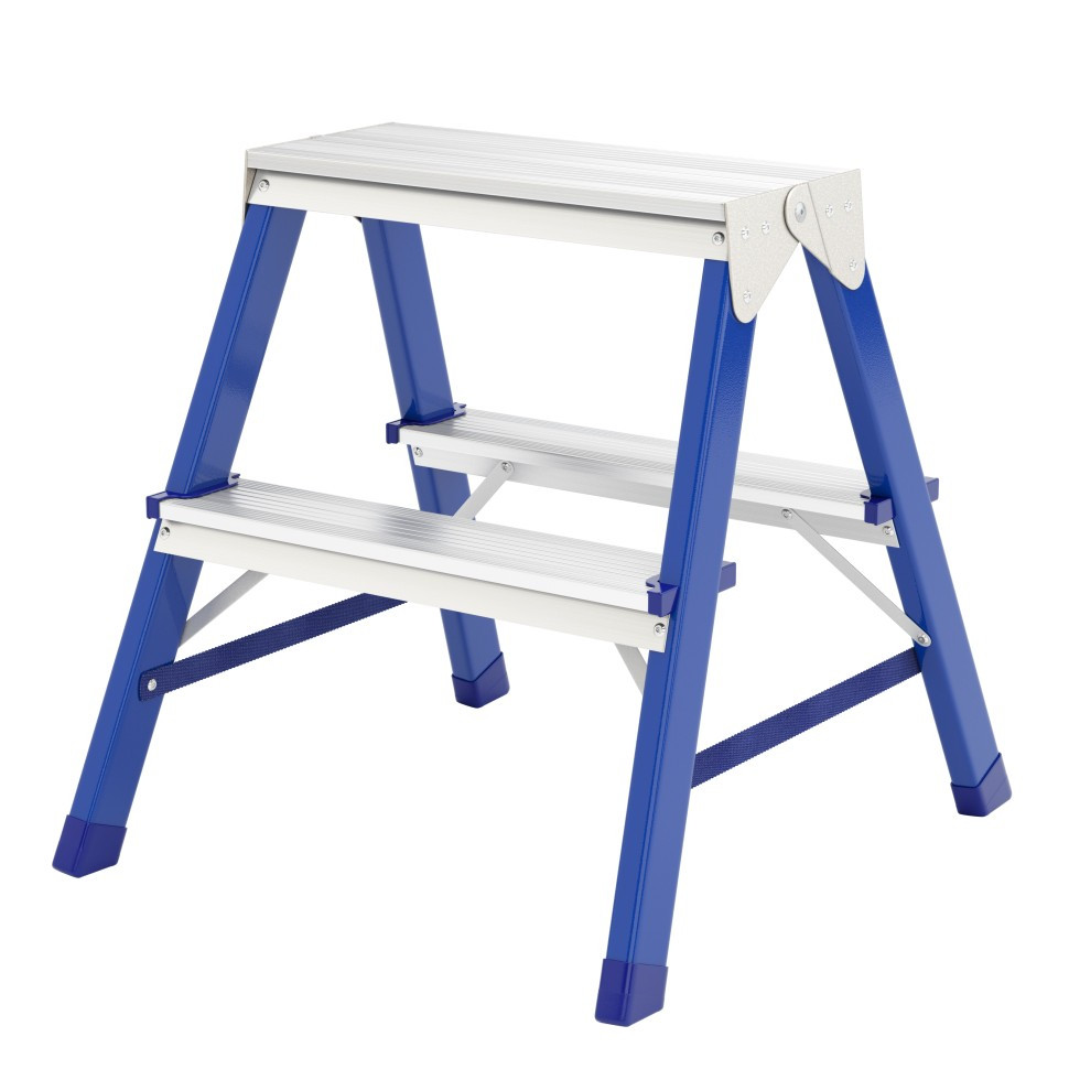 Стремянка двусторонняя 2 ступени, стальная, Россия, Сибртех - фото 1 - id-p98273387