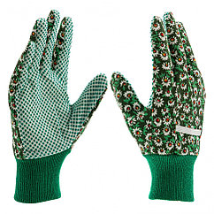 ПВХ нүктесі бар мақта матадан жасалған бақша қолғаптары, манжеттер, S Palisad